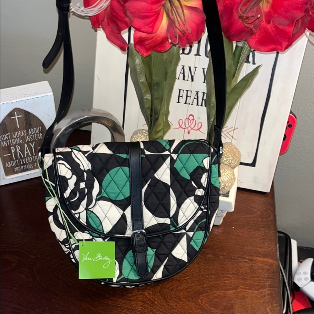 Vera Bradley Slim Quilted Saddle Bag in IMPERIAL ROSE New Women's Purse NWT